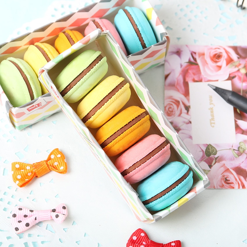 Rubber Eraser Novelty Macaron Design (5pcs)