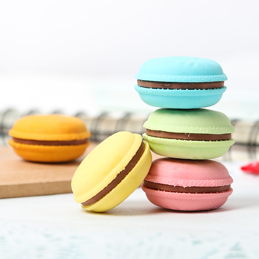 Rubber Eraser Novelty Macaron Design (5pcs)