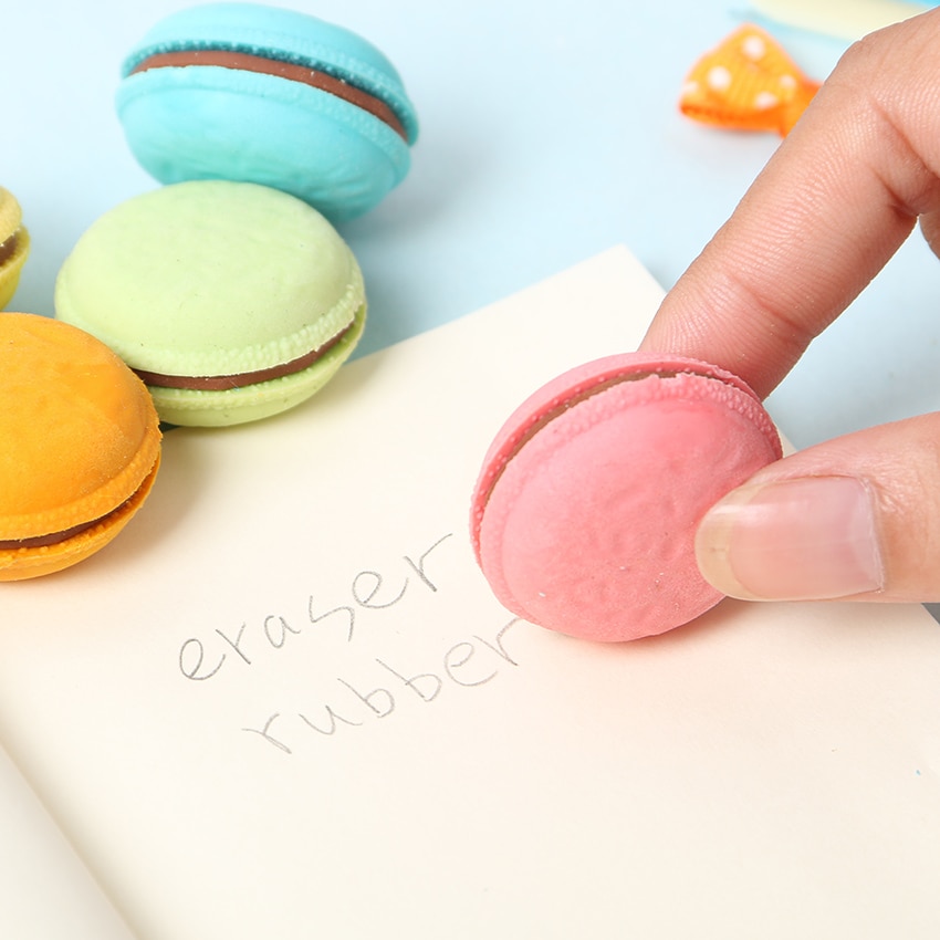 Rubber Eraser Novelty Macaron Design (5pcs)