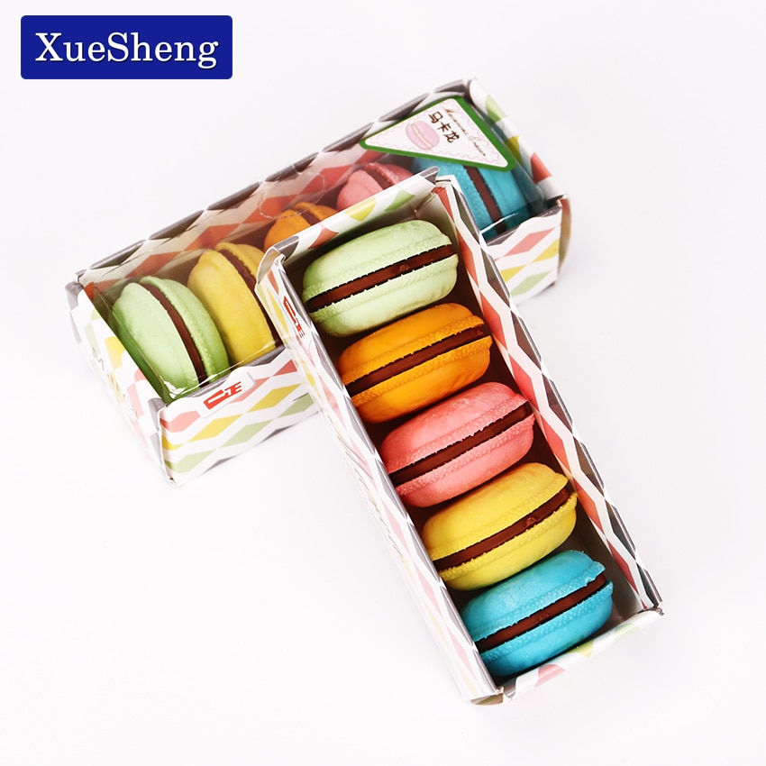 Rubber Eraser Novelty Macaron Design (5pcs)