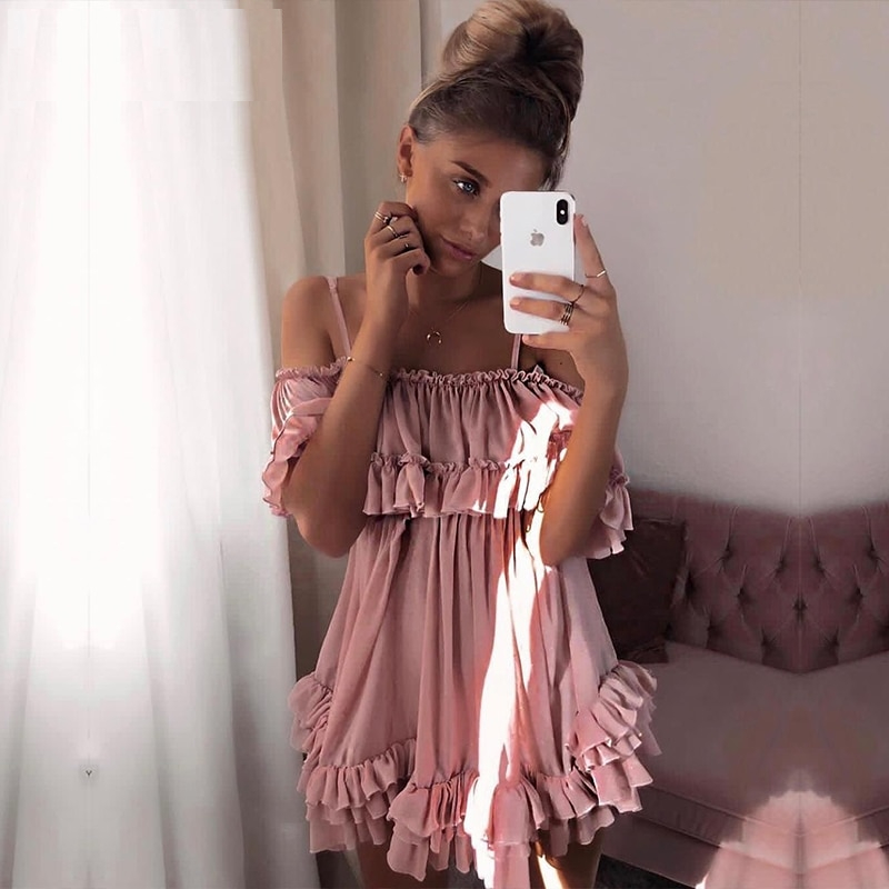 Ruffle Dress Off Shoulder Clothing Ruffle Dress Off Shoulder Clothing