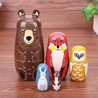 Russian Nesting Dolls 5PC Handmade Set
