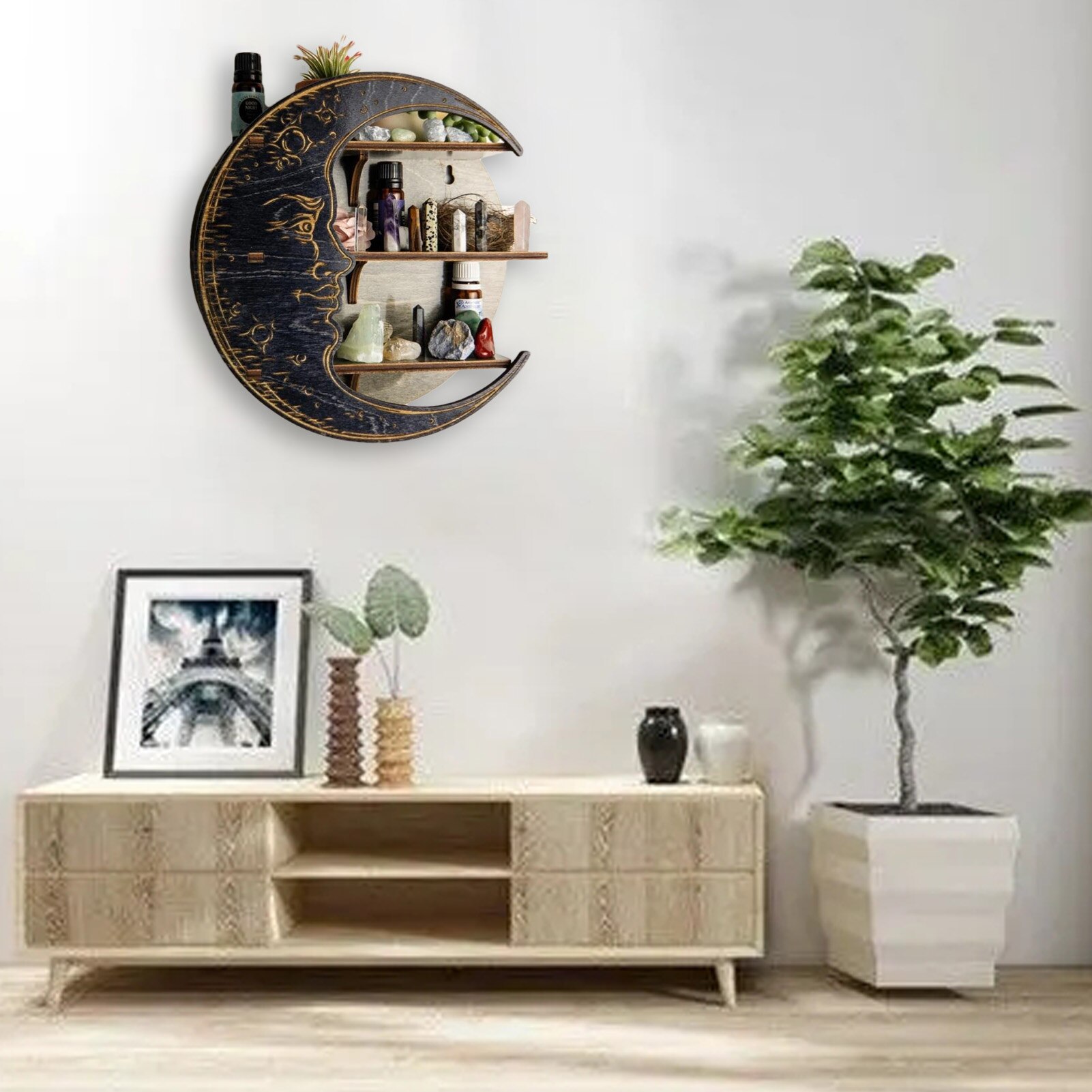 Rustic and Boho Style Moon Shelf Rustic and Boho Style Moon Shelf