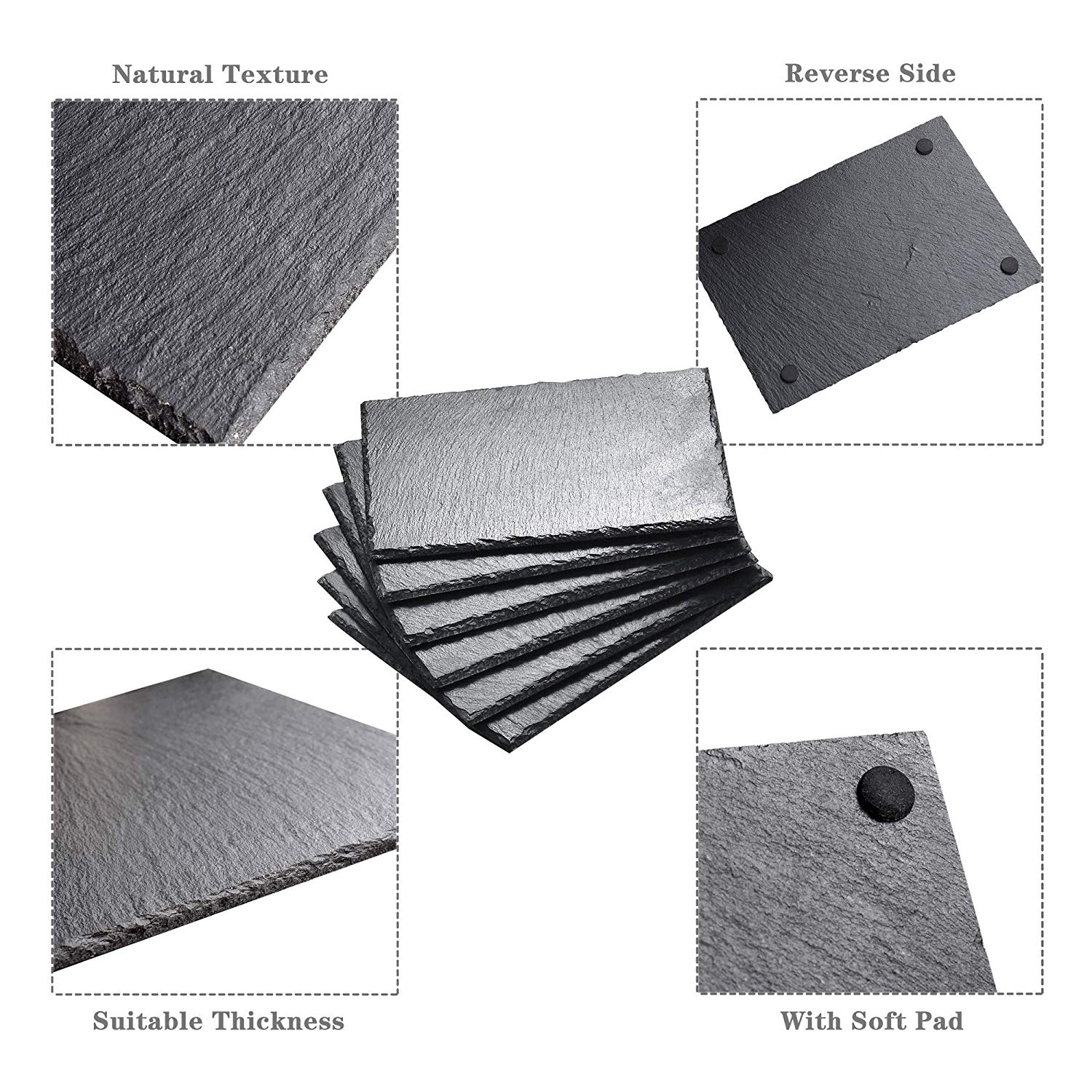 Rustic Black Slate Plate (6 pcs) Rustic Black Slate Plate (6 pcs)