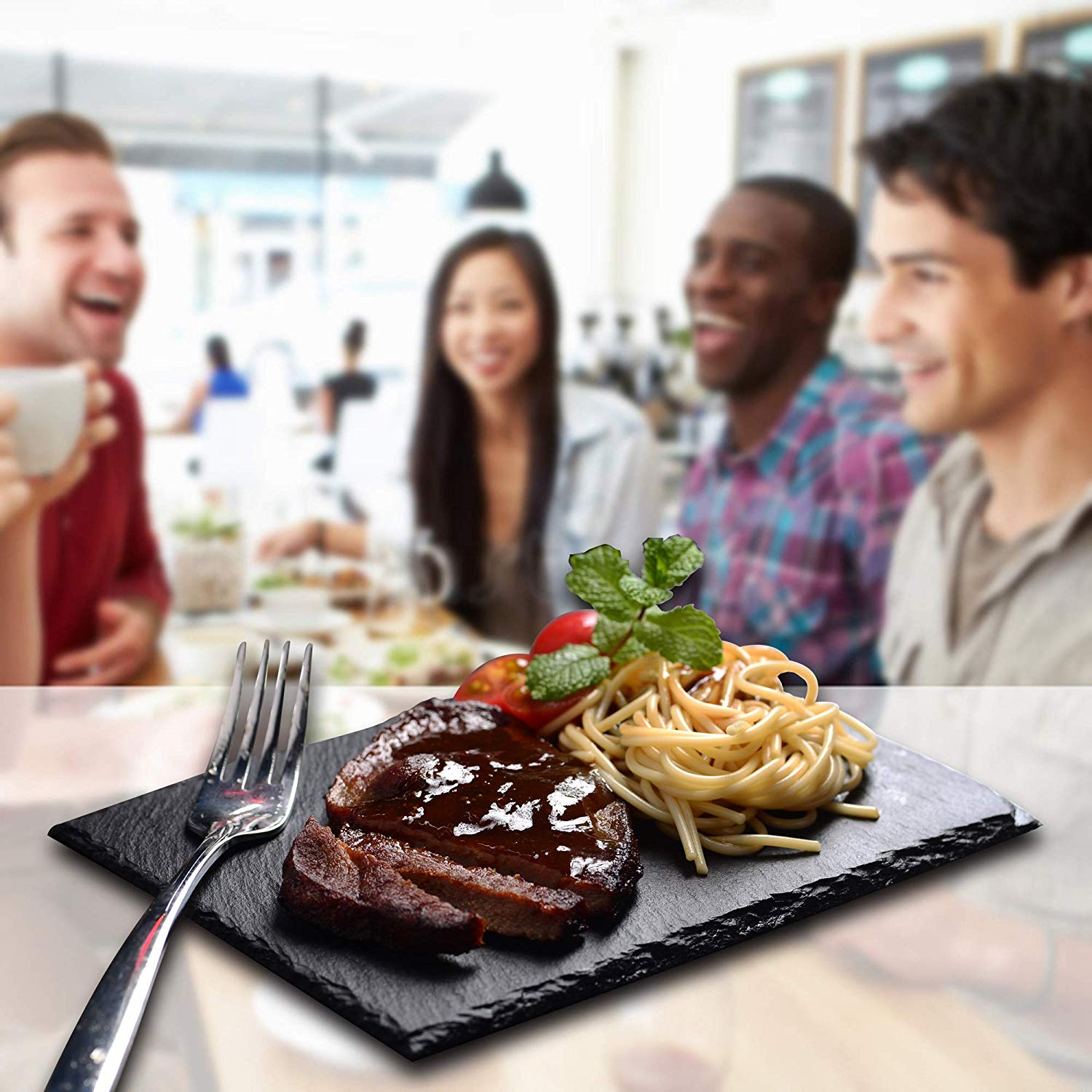 Rustic Black Slate Plate (6 pcs) Rustic Black Slate Plate (6 pcs)