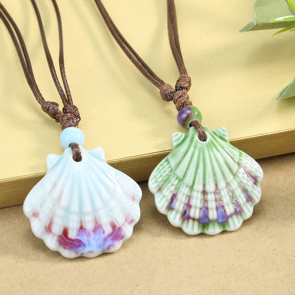 Rustic Ceramic Seashell Pendant Necklace Rustic Ceramic Seashell Pendant Necklace