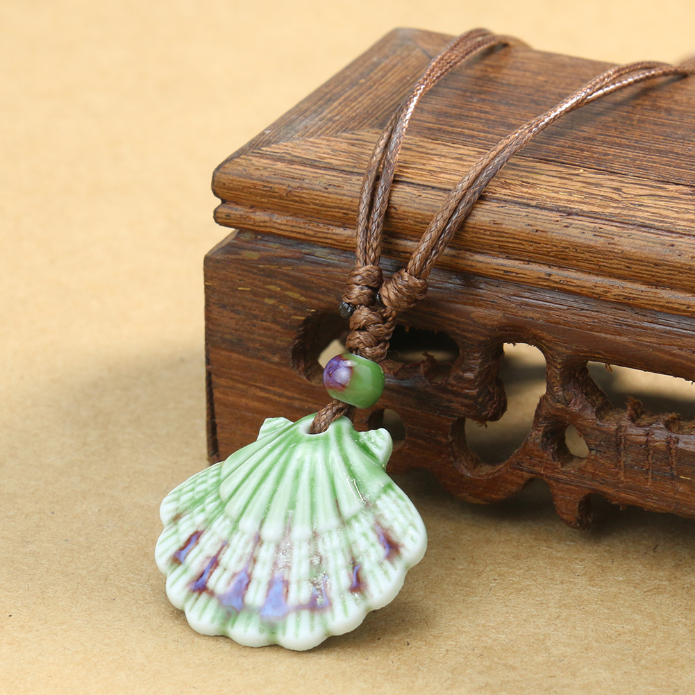 Rustic Ceramic Seashell Pendant Necklace Rustic Ceramic Seashell Pendant Necklace