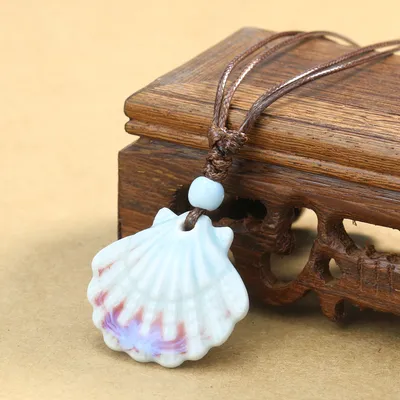 Rustic Ceramic Seashell Pendant Necklace Rustic Ceramic Seashell Pendant Necklace