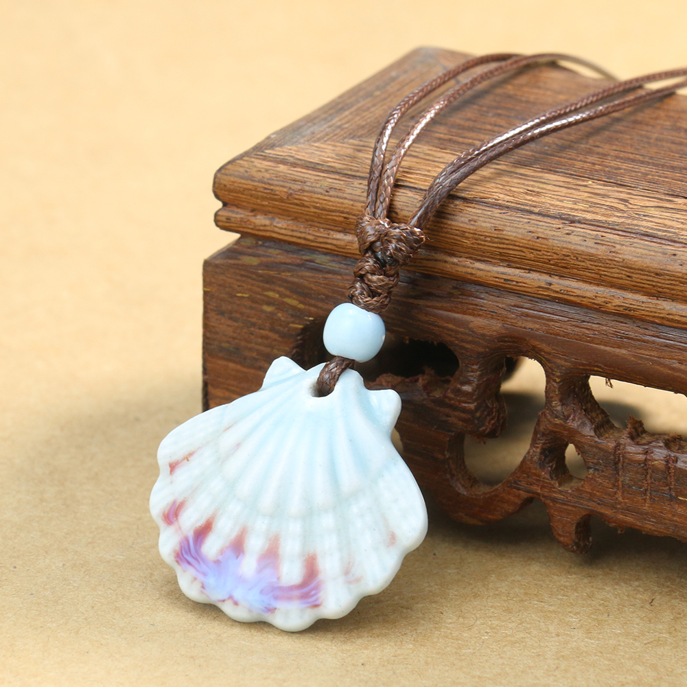 Rustic Ceramic Seashell Pendant Necklace Rustic Ceramic Seashell Pendant Necklace