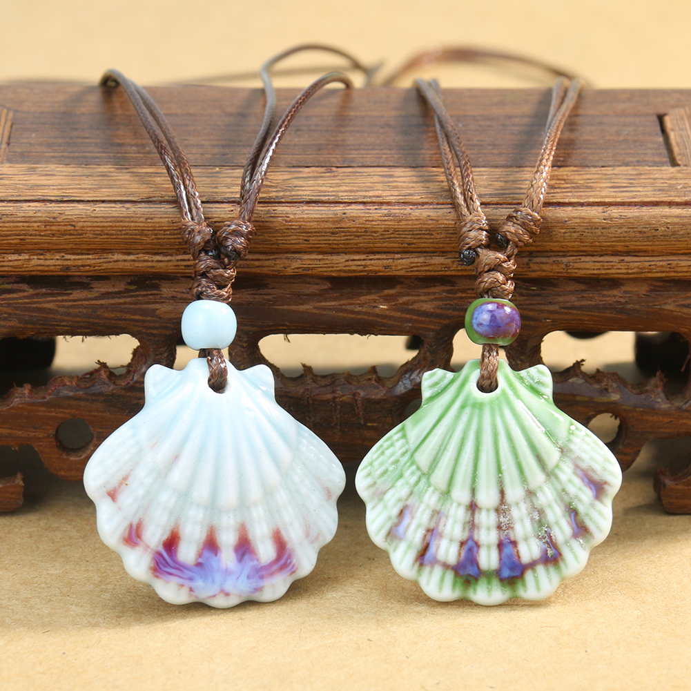 Rustic Ceramic Seashell Pendant Necklace Rustic Ceramic Seashell Pendant Necklace