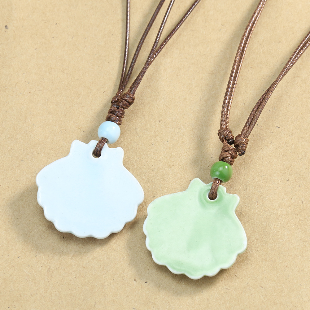 Rustic Ceramic Seashell Pendant Necklace Rustic Ceramic Seashell Pendant Necklace