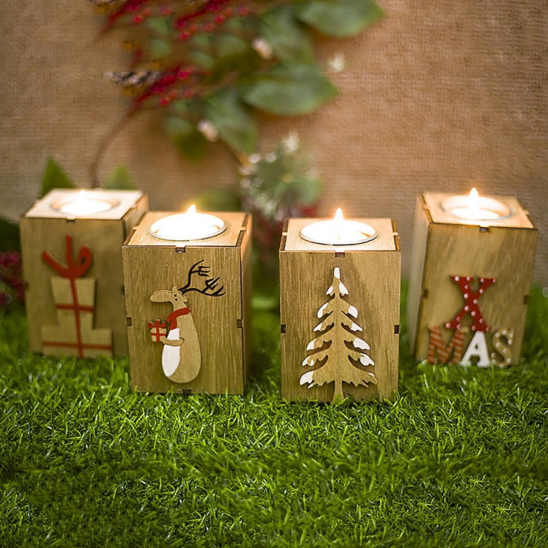 Rustic Christmas Tea Light Holder
