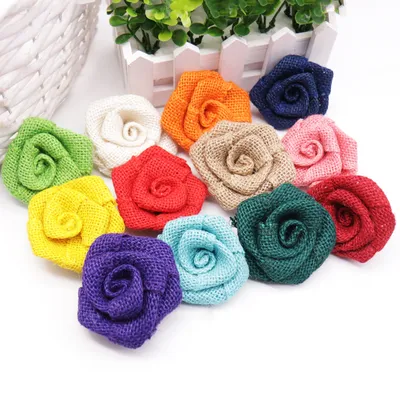 Rustic Colored Burlap Rose Rustic Colored Burlap Rose