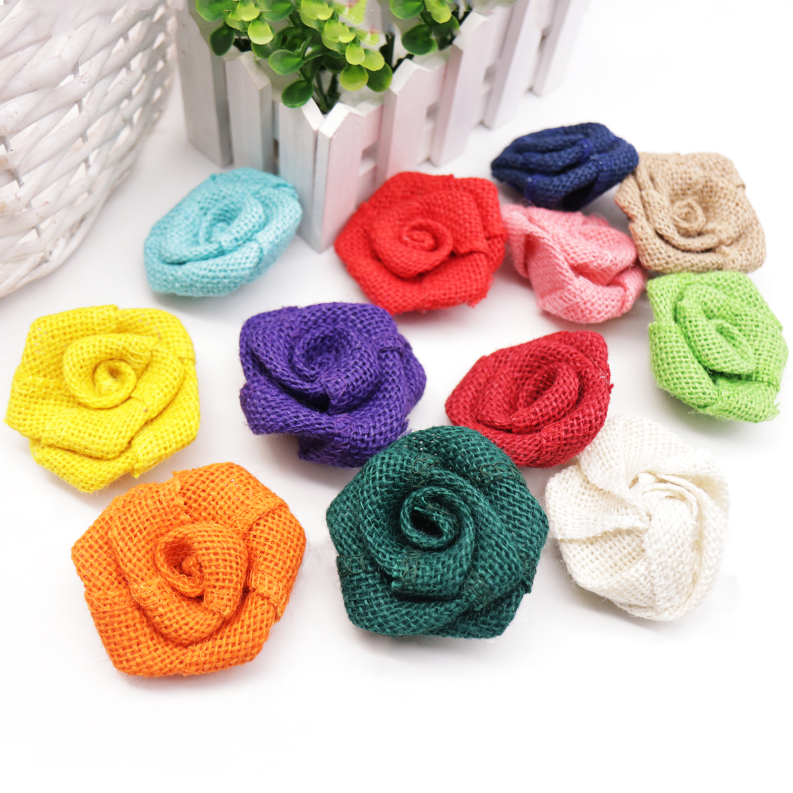 Rustic Colored Burlap Rose Rustic Colored Burlap Rose