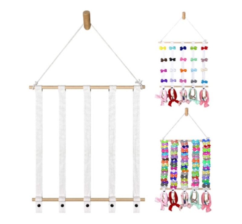 Rustic Hanging Bow Clip Holder