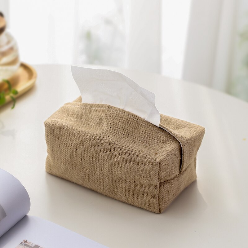 Rustic Linen Tissue Box Cover Pouch Rustic Linen Tissue Box Cover Pouch