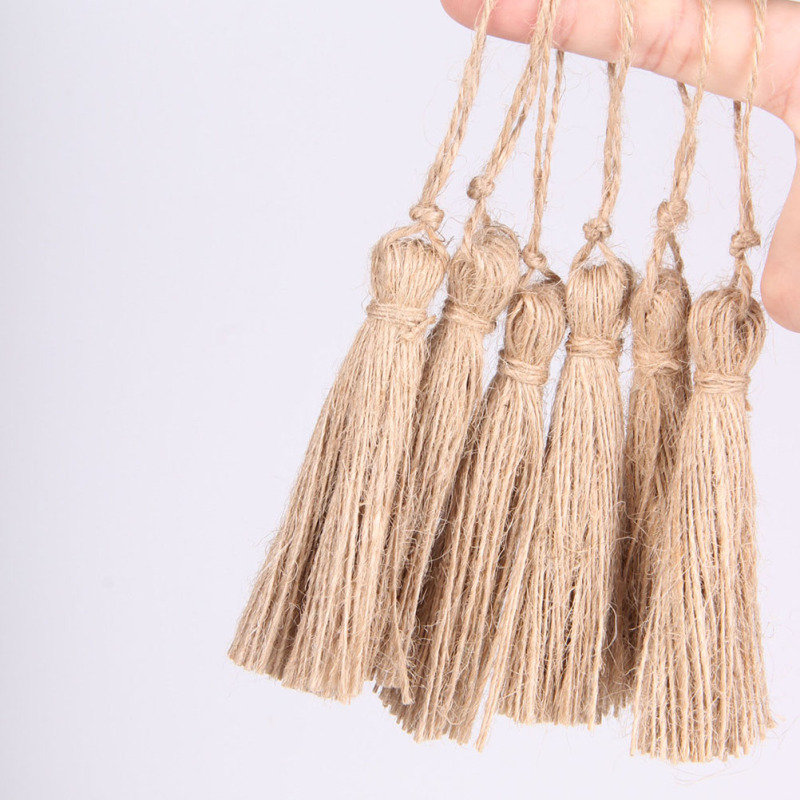 Rustic Natural Jute Tassels (6pcs)