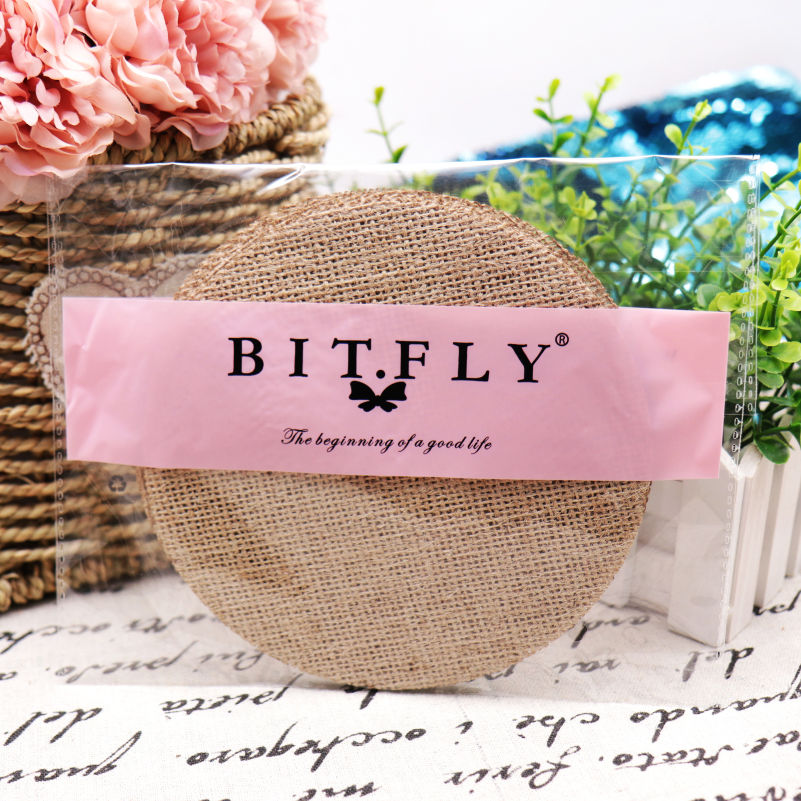 Rustic Natural Linen Coaster Rustic Natural Linen Coaster