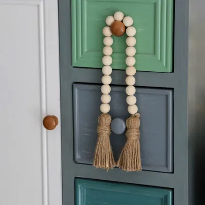 Rustic Natural Wooden Ball Garland Rustic Natural Wooden Ball Garland