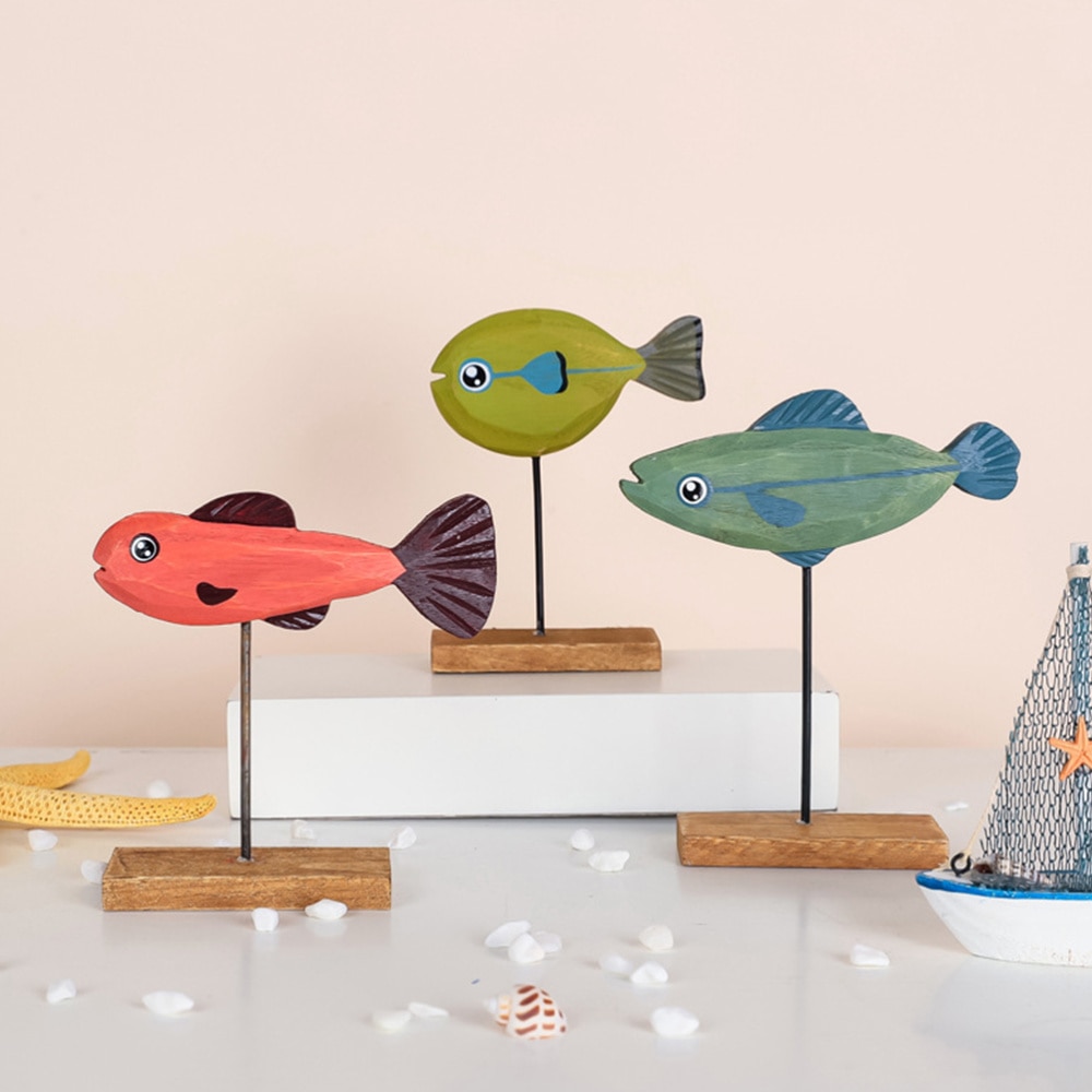 Rustic Natural Wooden Fish Decor
