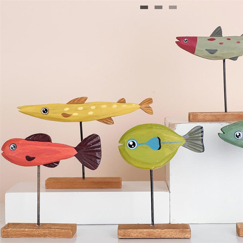 Rustic Natural Wooden Fish Decor