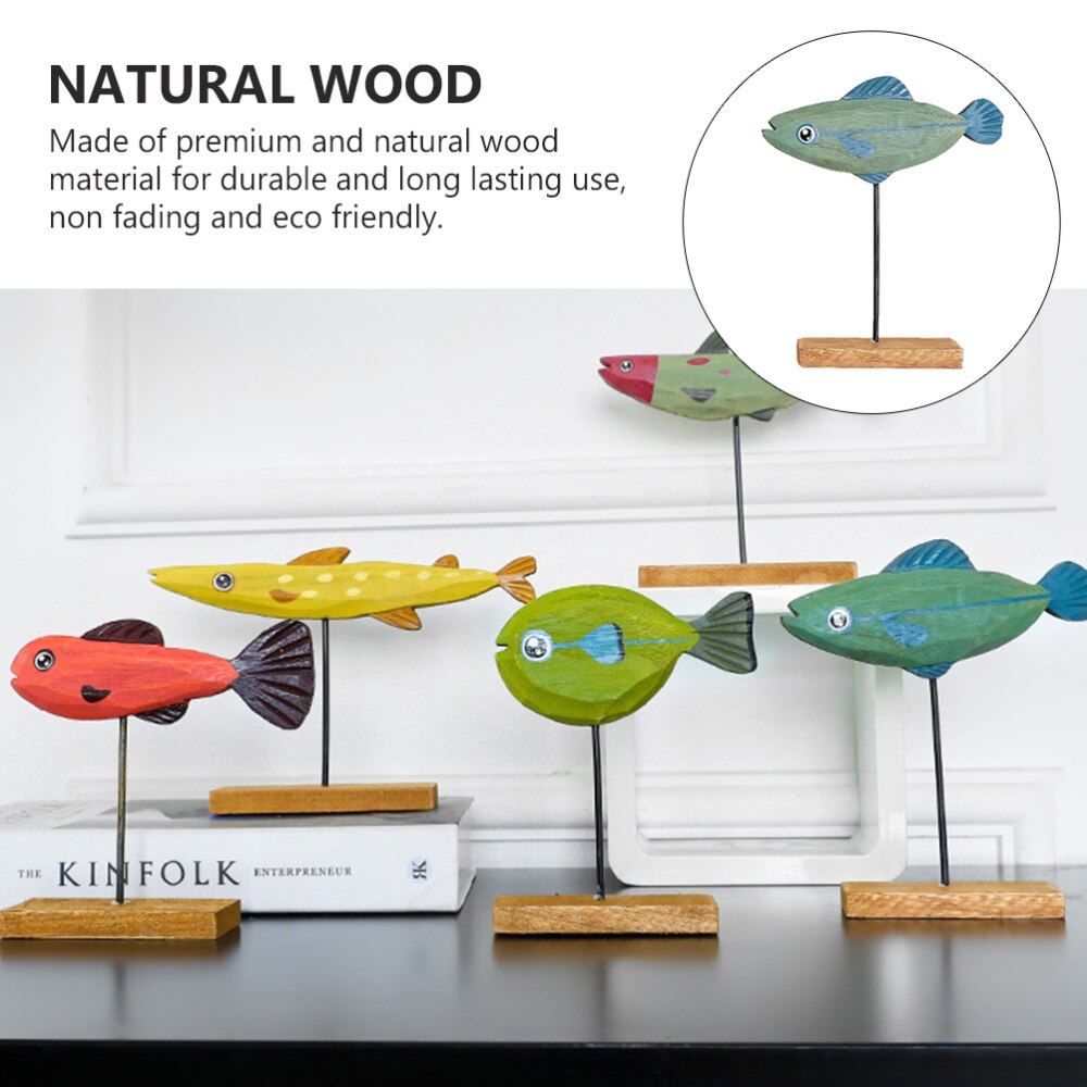 Rustic Natural Wooden Fish Decor