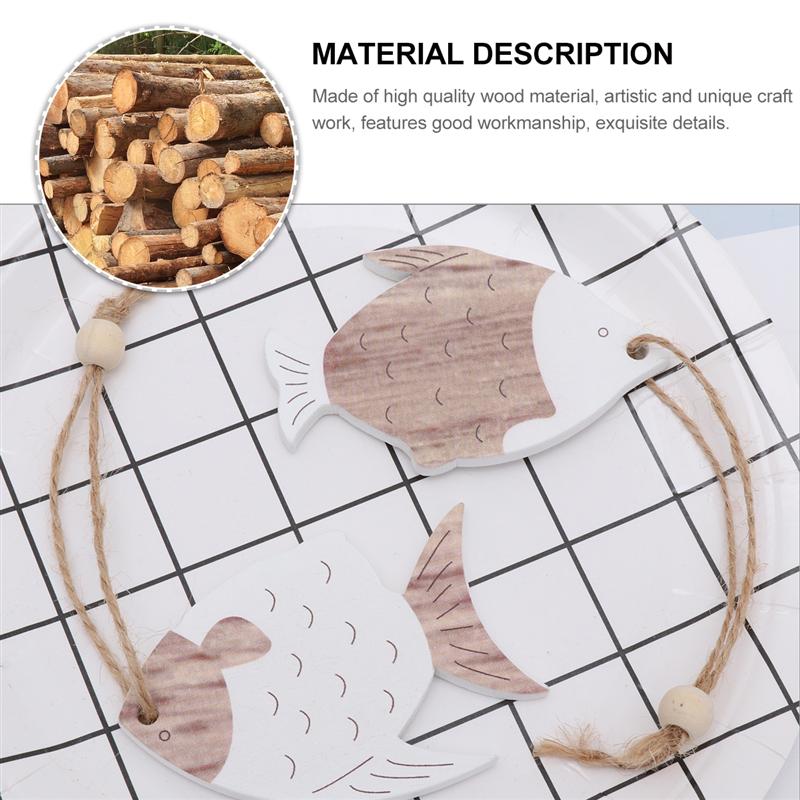 Rustic Style Wooden Fish Wall Decor (4 pcs)