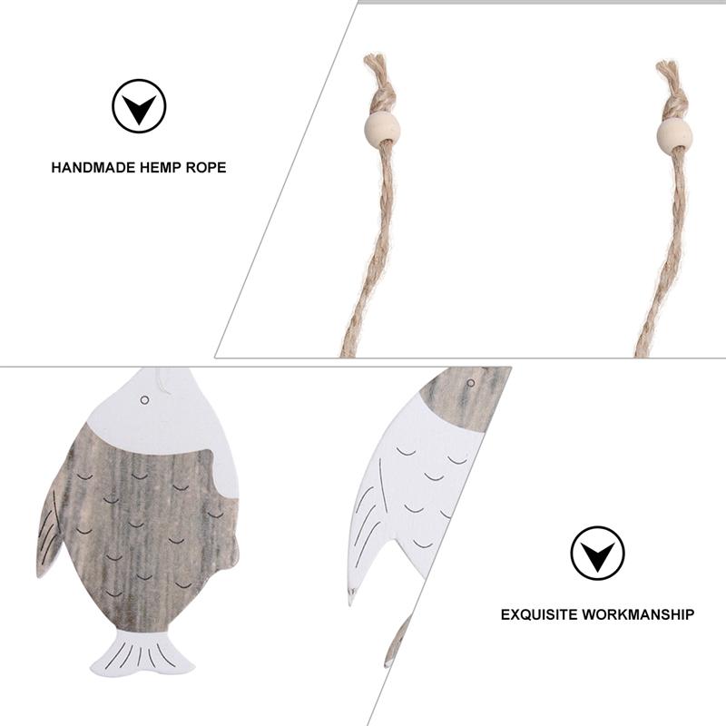 Rustic Style Wooden Fish Wall Decor (4 pcs)
