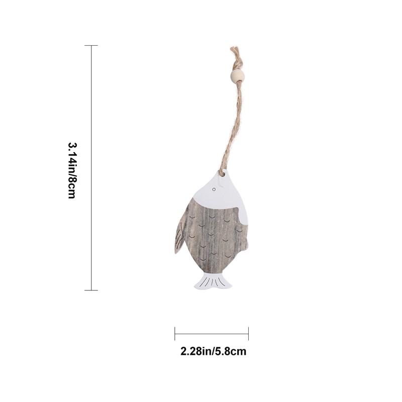 Rustic Style Wooden Fish Wall Decor (4 pcs)