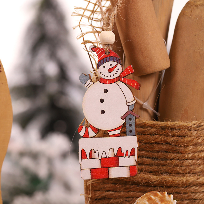 Rustic Wooden Christmas Tree Decors (2 pcs)