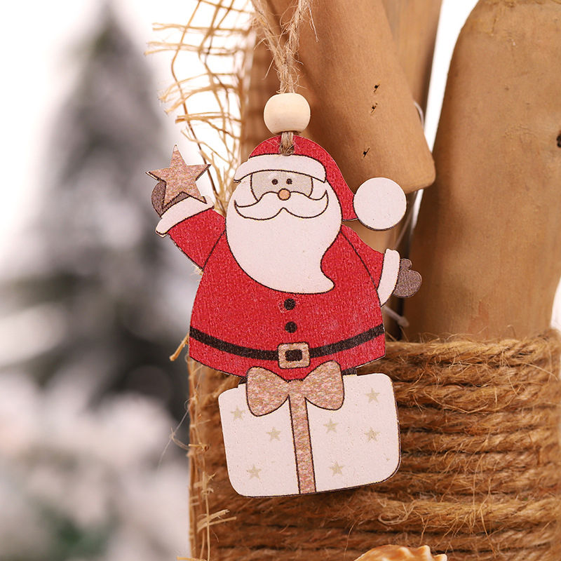 Rustic Wooden Christmas Tree Decors (2 pcs)