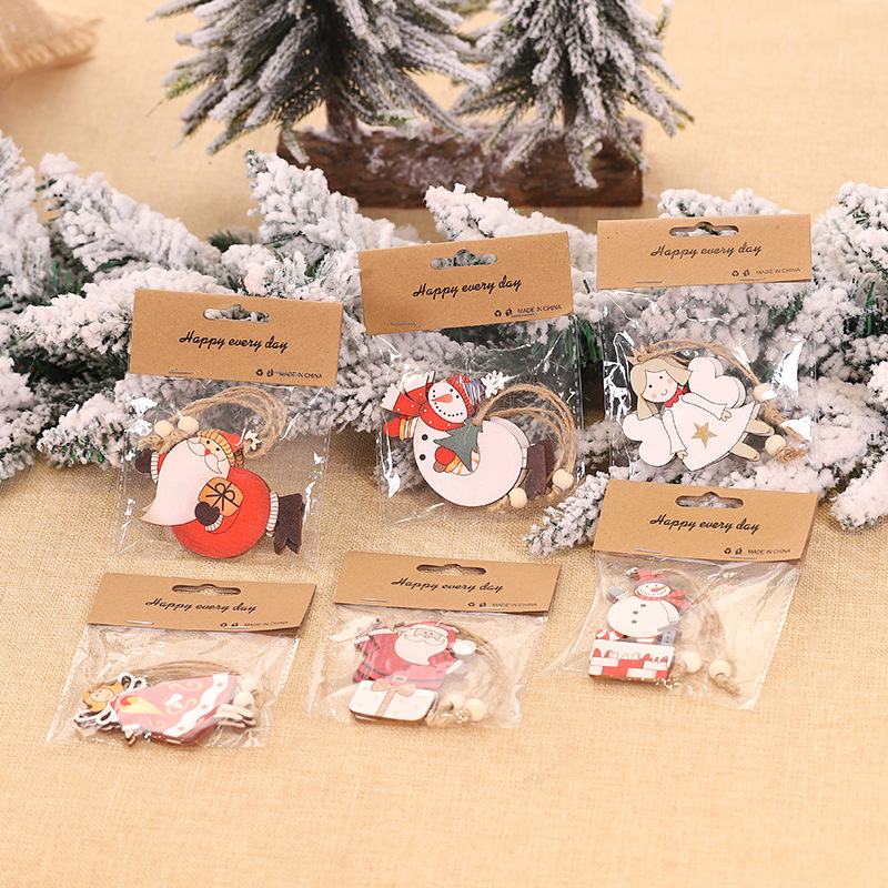 Rustic Wooden Christmas Tree Decors (2 pcs)