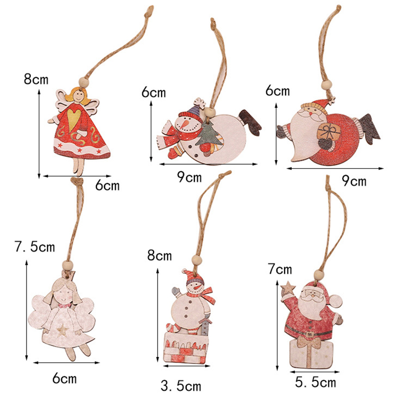 Rustic Wooden Christmas Tree Decors (2 pcs)