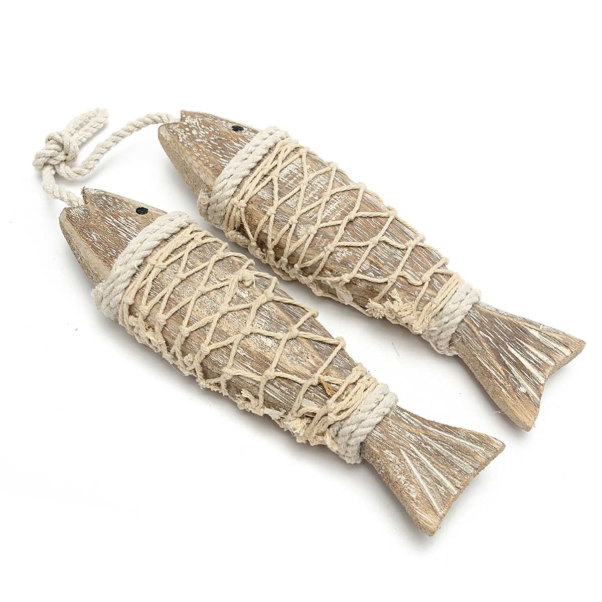 Rustic Wooden Hanging Fish Decor
