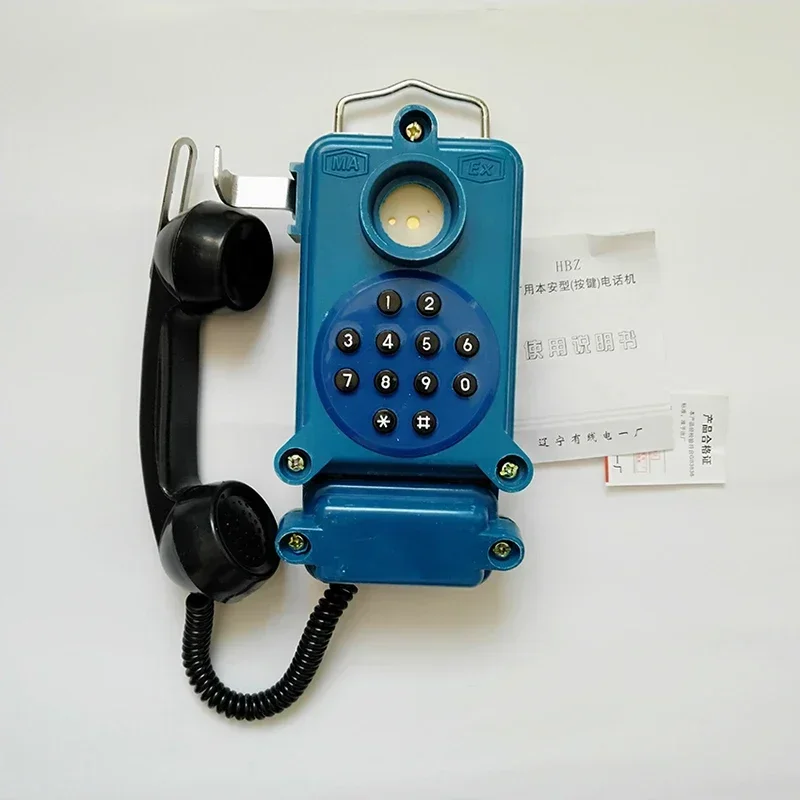 Safe Round Button Wall Telephone Noise-proof Telephone for Petrochemical Industry, IIC Level, Glass Reinforced Plastic