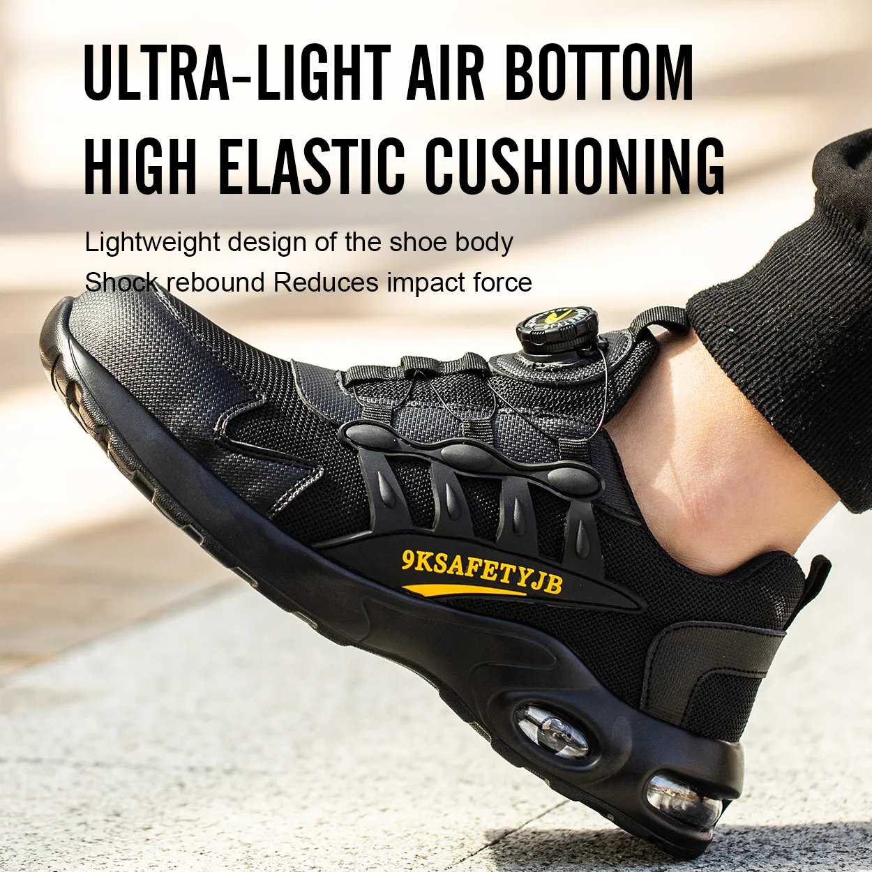 Safety Shoes Men Rotary Buckle Work Shoes Air Cushion Indestructible Sneakers Puncture-Proof security Boots Protective