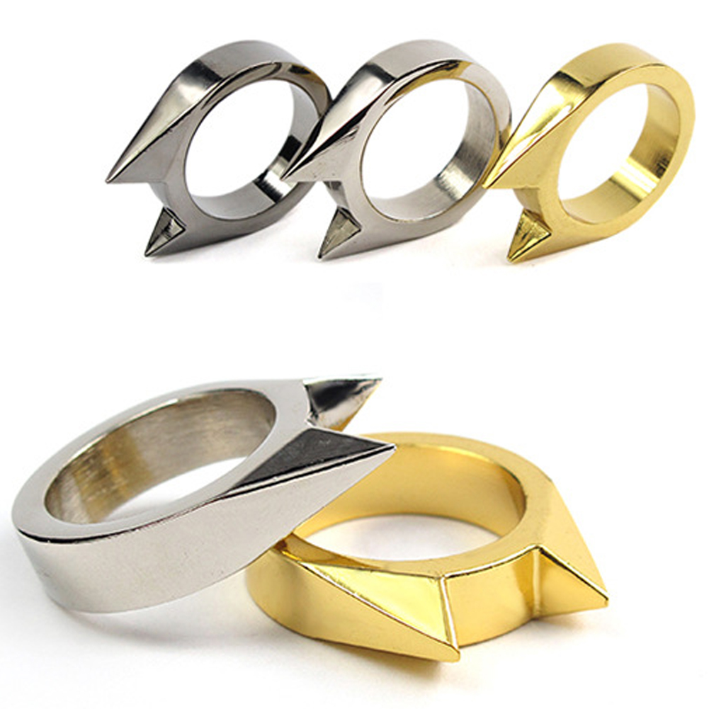 Safety Survival Ring Tool EDC Self Defence Stainless Steel Ring Finger Defense Ring Tool Silver Gold Black Color Safety Survival Ring Tool EDC Self Defence Stainless Steel Ring Finger Defense Ring Tool Silver Gold Black Color