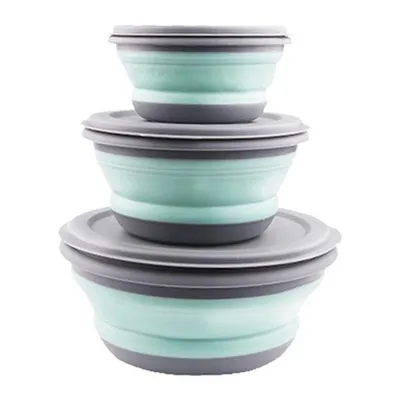 Salad Bowls with Lid Silicone Set (3pcs)