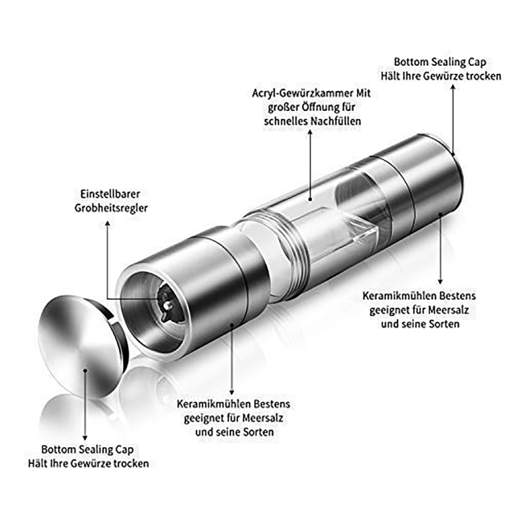 Salt Pepper Mill 2in1 Grinder