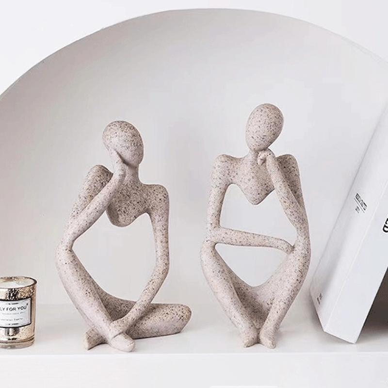 Sand Color The Thinker Abstract Statues Sculptures Yoga Figurine Nordic Living Room Home Decor Decoration Maison Desk