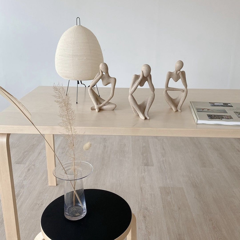 Sand Color The Thinker Abstract Statues Sculptures Yoga Figurine Nordic Living Room Home Decor Decoration Maison Desk