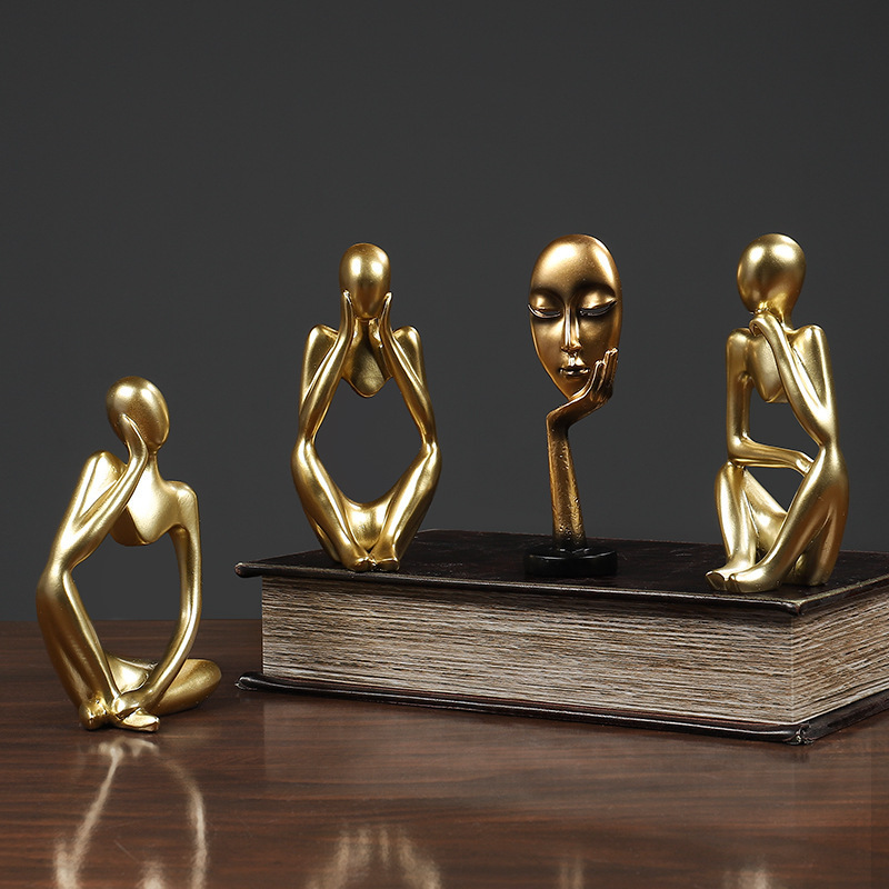 Sand Color The Thinker Abstract Statues Sculptures Yoga Figurine Nordic Living Room Home Decor Decoration Maison Desk