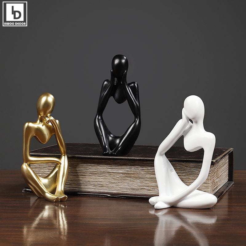 Sand Color The Thinker Abstract Statues Sculptures Yoga Figurine Nordic Living Room Home Decor Decoration Maison Desk
