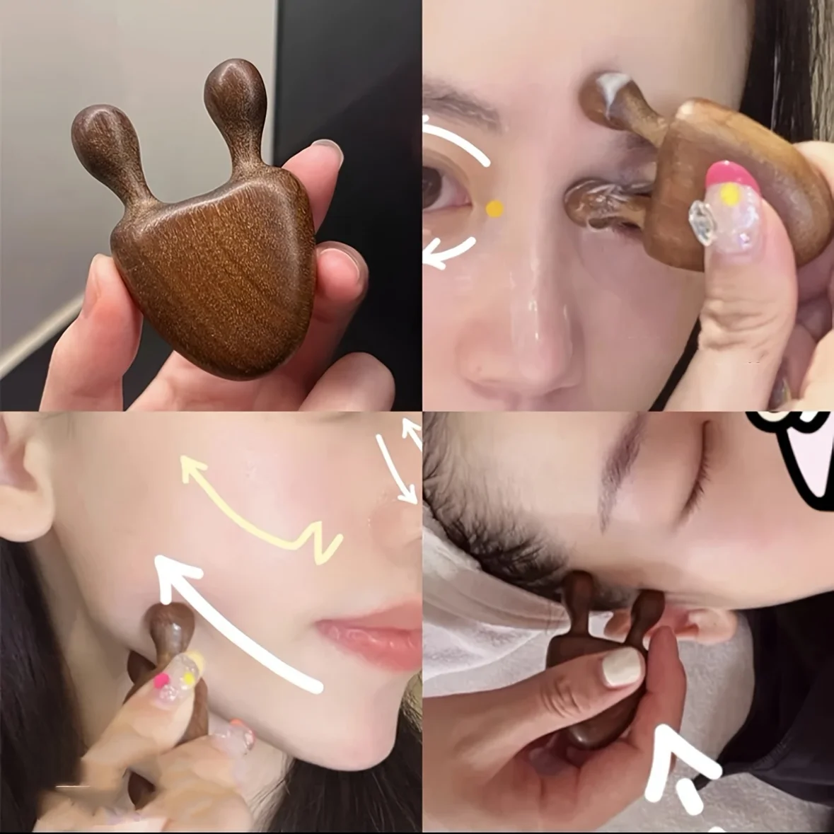 Sandalwood Face Massager Nose and Face Massager – Eye Relief Tool Snail Facial Meridian Massage