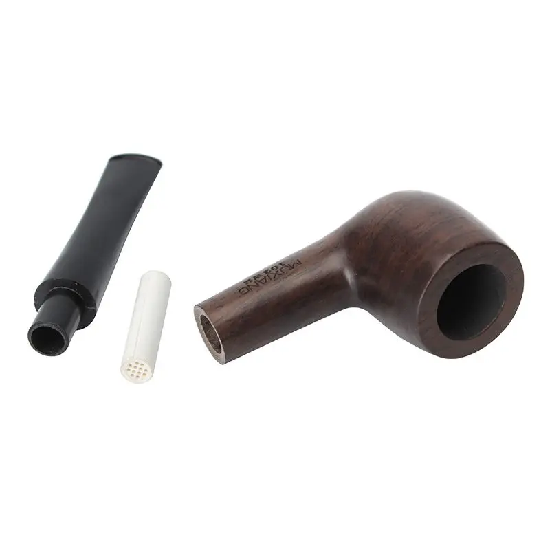 Sandalwood Pipe 9MM Filter Solid Wood Dry Pipe Smoking Craft Handmade Tobacco Pipe