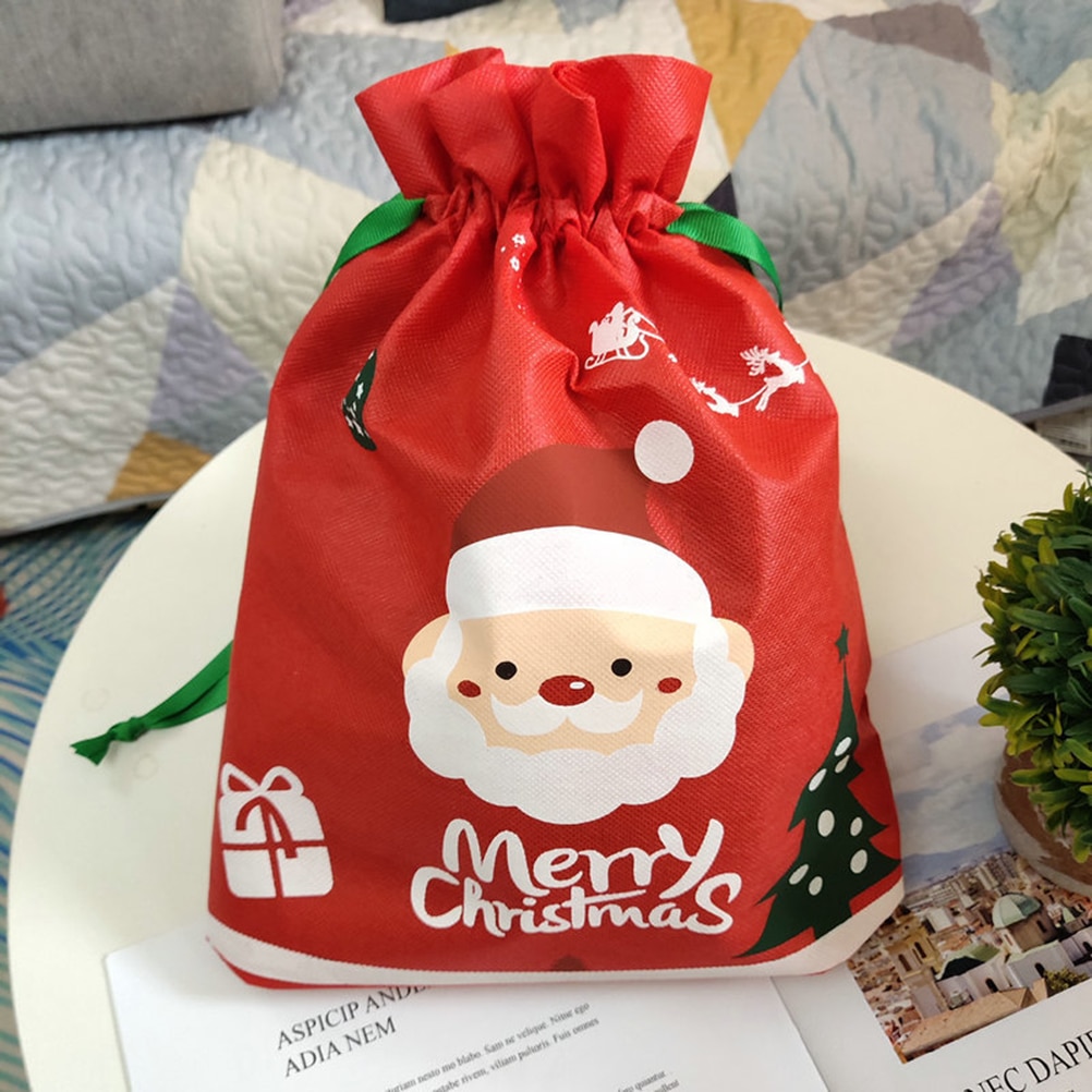 Santa Claus Christmas Drawstring Gift Bag