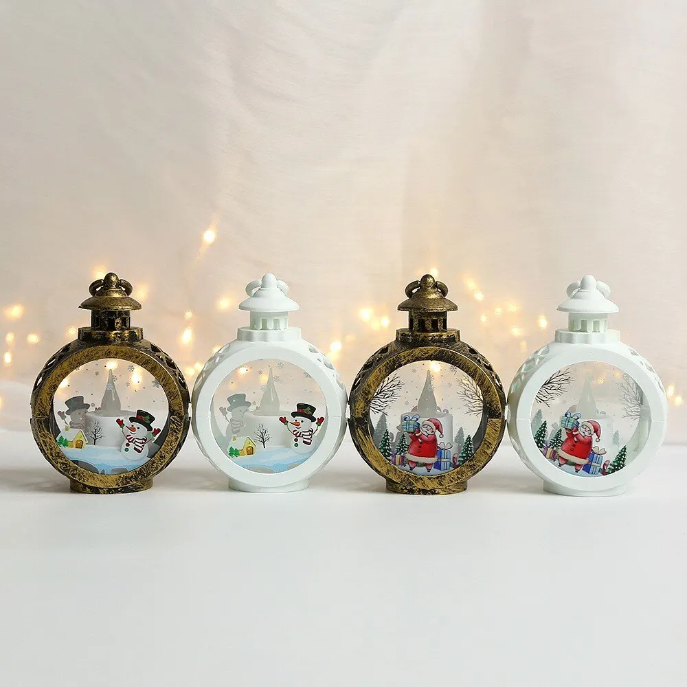 Santa Lantern Wind Lights Christmas Tree Pendants Christmas LED Lamp Ornament Christmas Decorations for Home Navidad