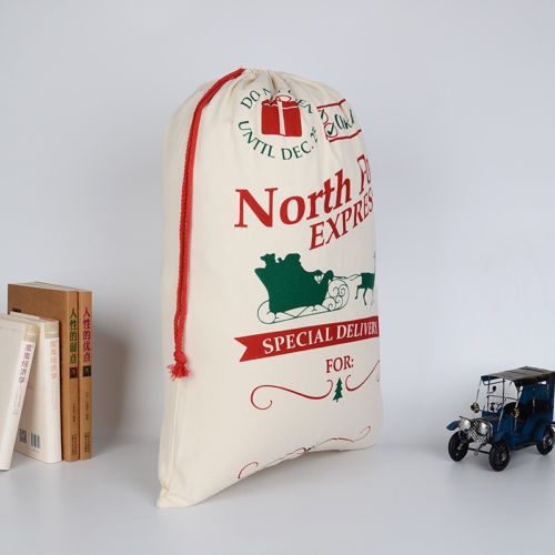 Santa Sack Canvas Drawstring Gift Bag Santa Sack Canvas Drawstring Gift Bag