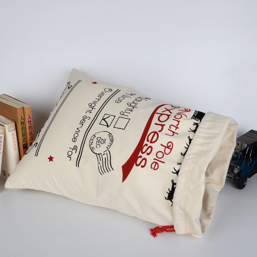 Santa Sack Canvas Drawstring Gift Bag Santa Sack Canvas Drawstring Gift Bag