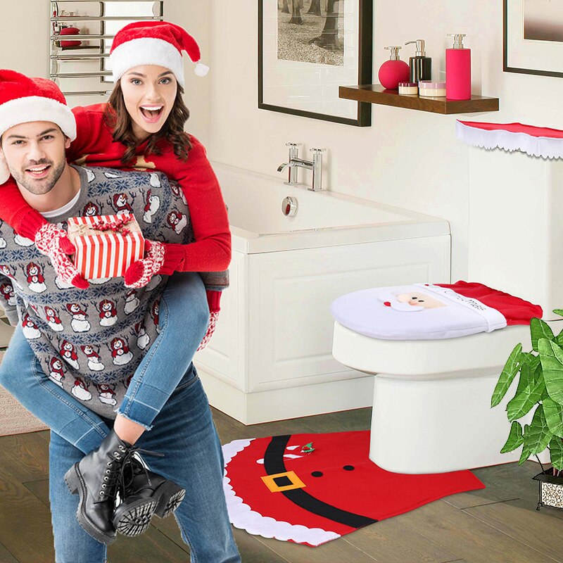 Santa Toilet Seat Cover Set (3pcs) Santa Toilet Seat Cover Set (3pcs)